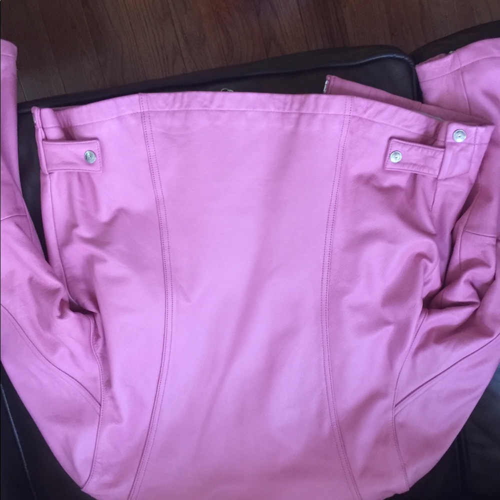 Pink leather jacket